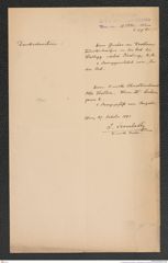 k.k. naturhistorisches Hofmuseum, Intendanzakten 1885-1896 (Hauer), Aktenzahl Z.629/1891, Seite 1